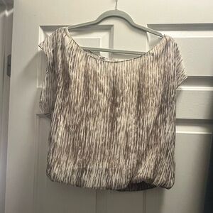 Alice and Olivia Silk Brown and White Women's Top
